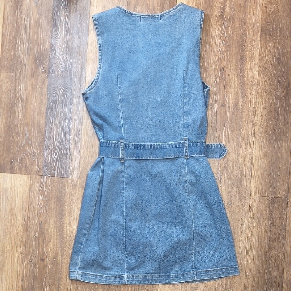 Rewash Blue Denim Sleeveless Jumpsuit - Picture 6 of 7